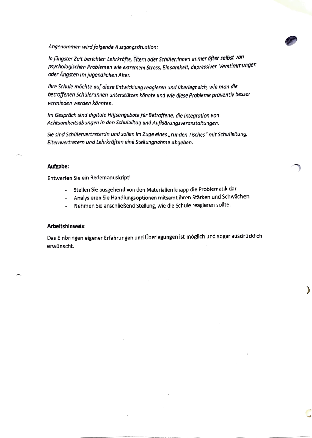 Documento da prova: MGS - REGIONALABITUR ARGENTINIEN, CHILE UND URUGUAY