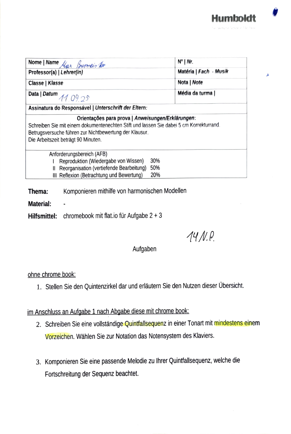 Primeira página de Quintenzirkel + Quintfallzequenz - Q2 123B