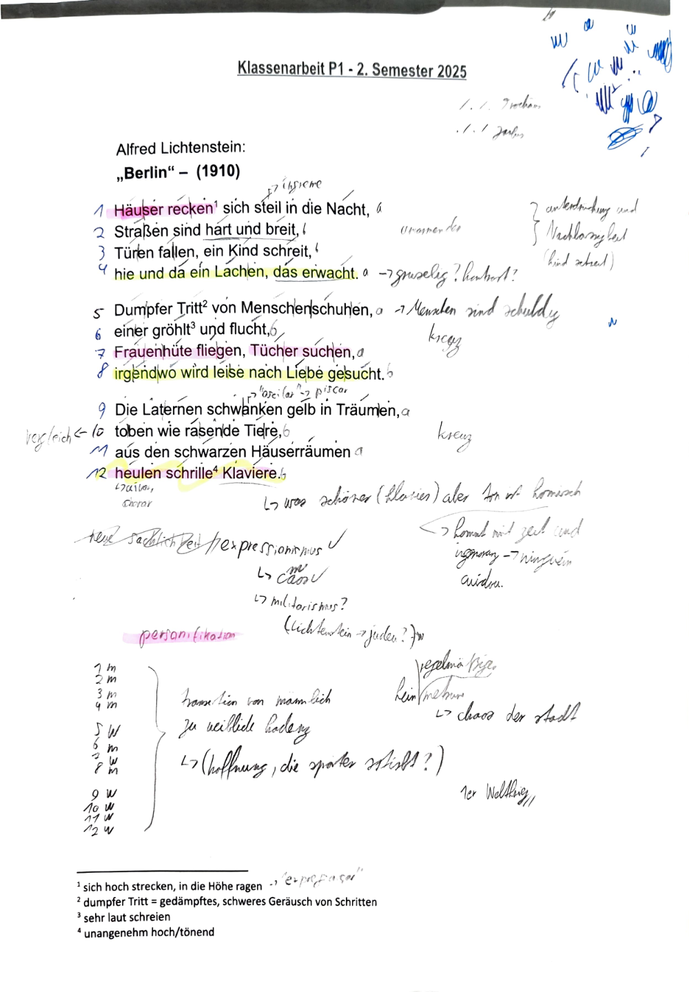 Documento da prova: Gedichtinterpretation - P1 Q2 123B