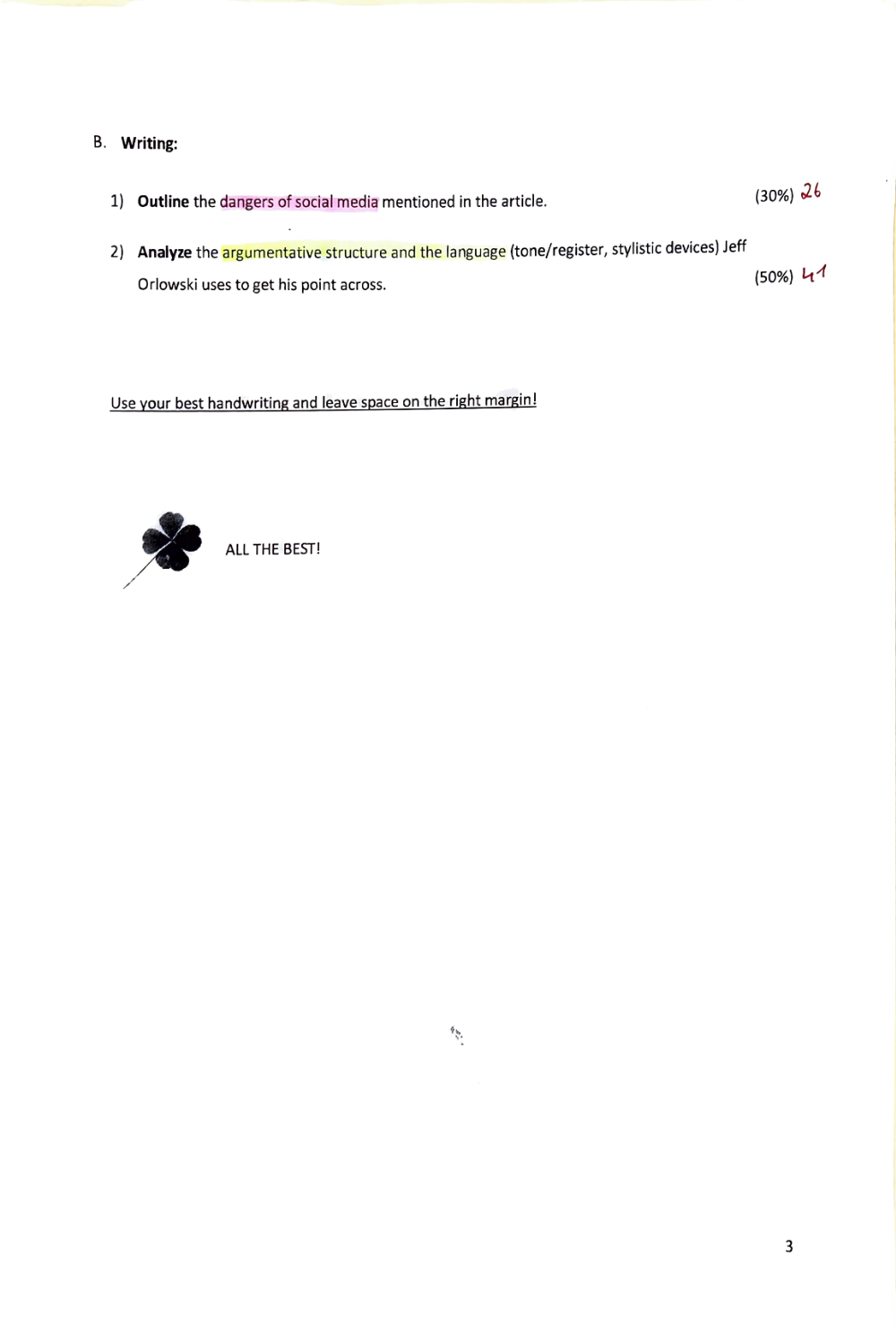 Documento da prova: Brave New World - P1 Q3 131B