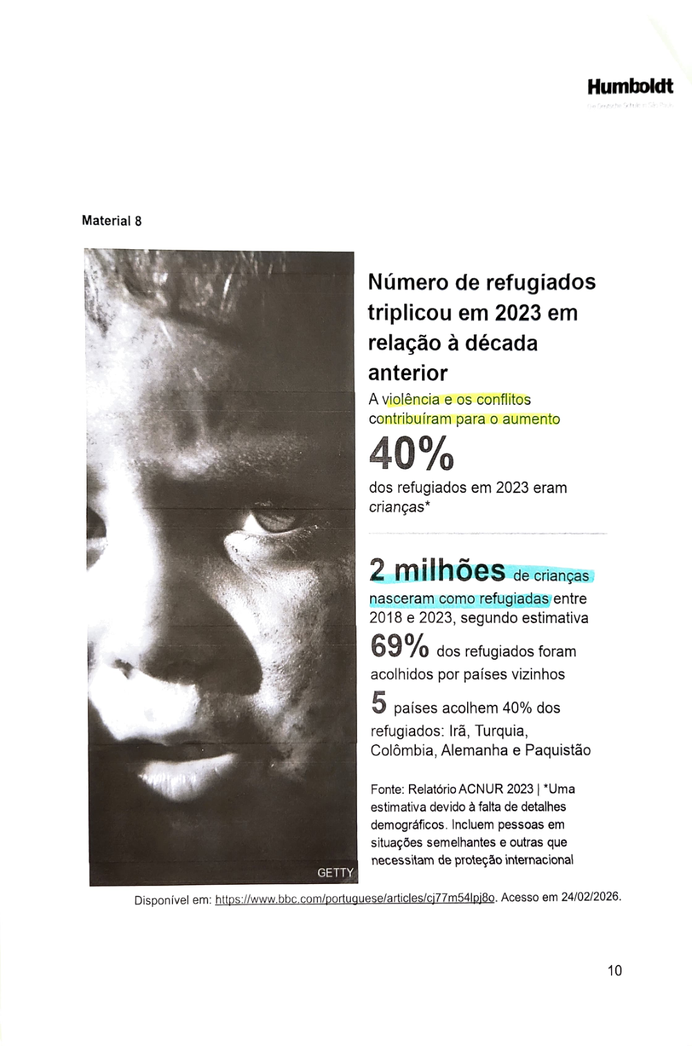 Documento da prova: Crises humanitárias - P1 Q3 131B