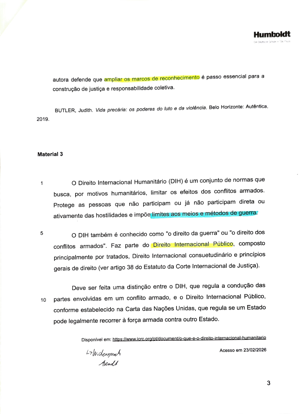 Documento da prova: Crises humanitárias - P1 Q3 131B