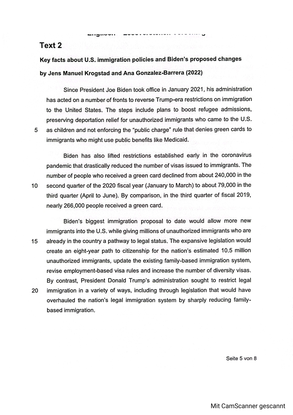 Documento da prova: Reading Comprehension - 2023