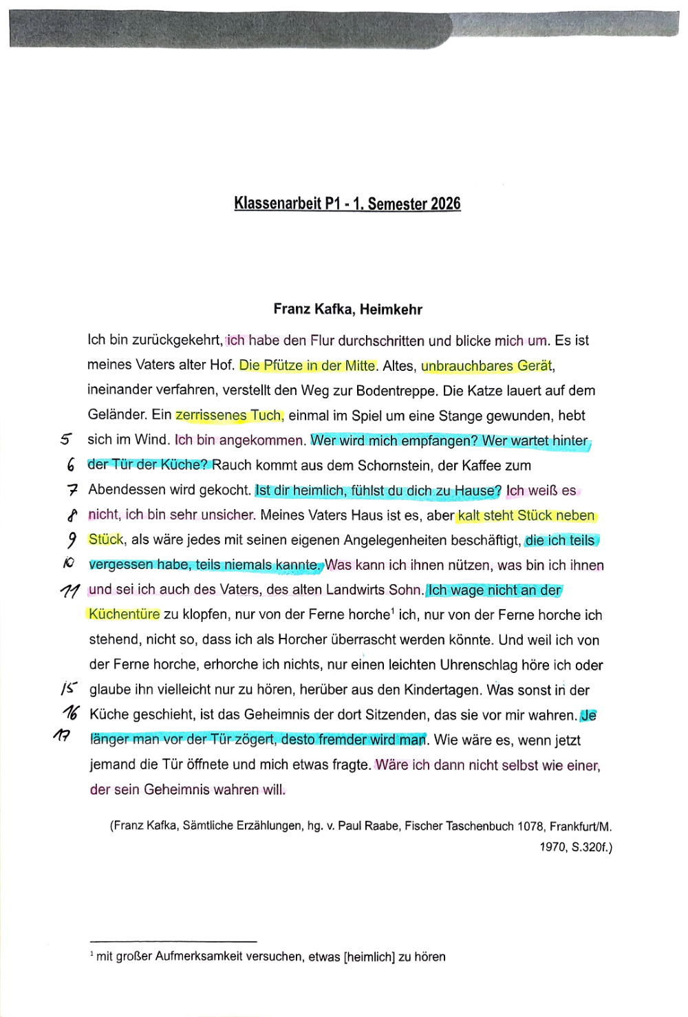 Documento da prova: Parabelanalyse + Verwandlung - P1 Q3 131B