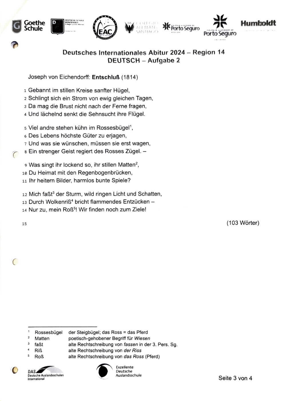 Documento da prova: Deutsches Internationales Abitur 2024 – Region 14 DEUTSCH – Aufgabe 2