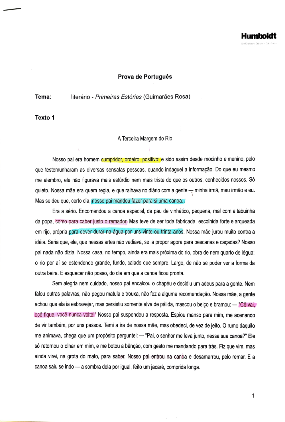 Primeira página de Primeiras Estórias (Guimarães Rosa) - P2 Q3 131B