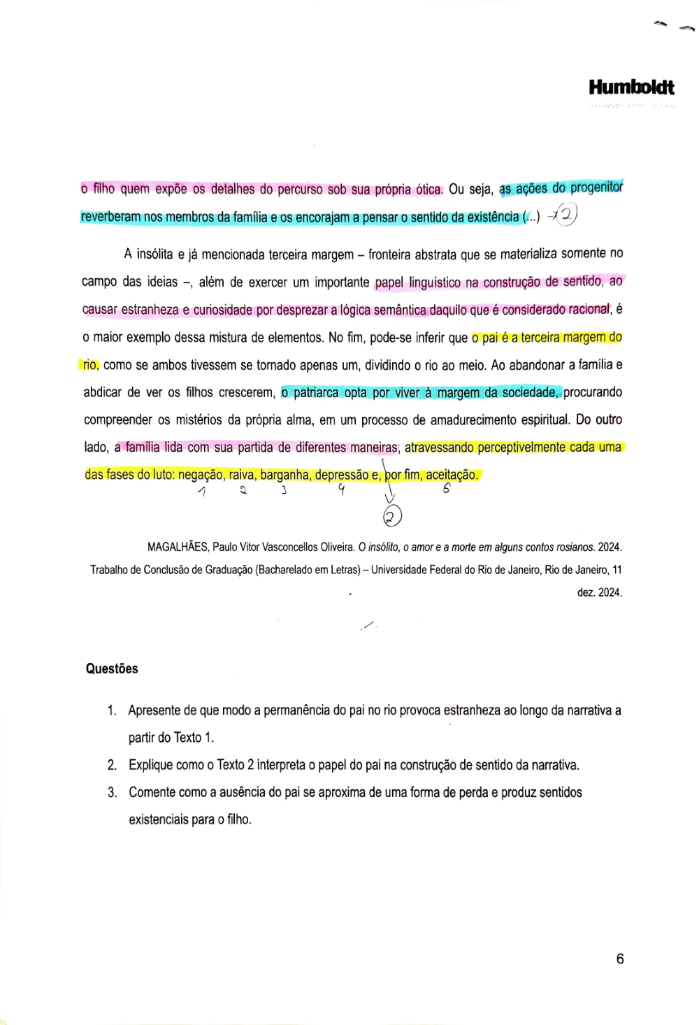Documento da prova: Primeiras Estórias (Guimarães Rosa) - P2 Q3 131B