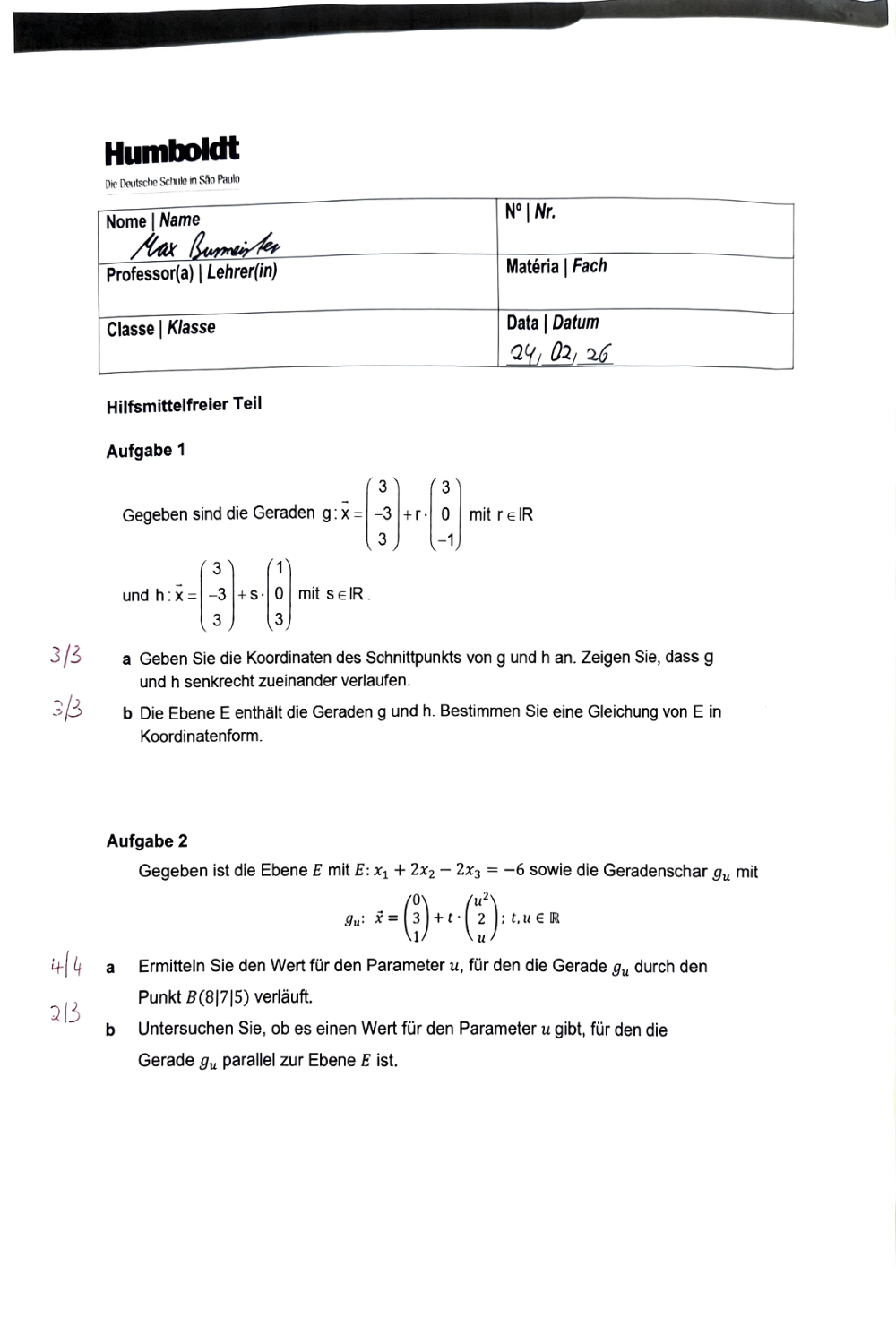 Primeira página de Analytische Geometrie - P1 Q3 131B