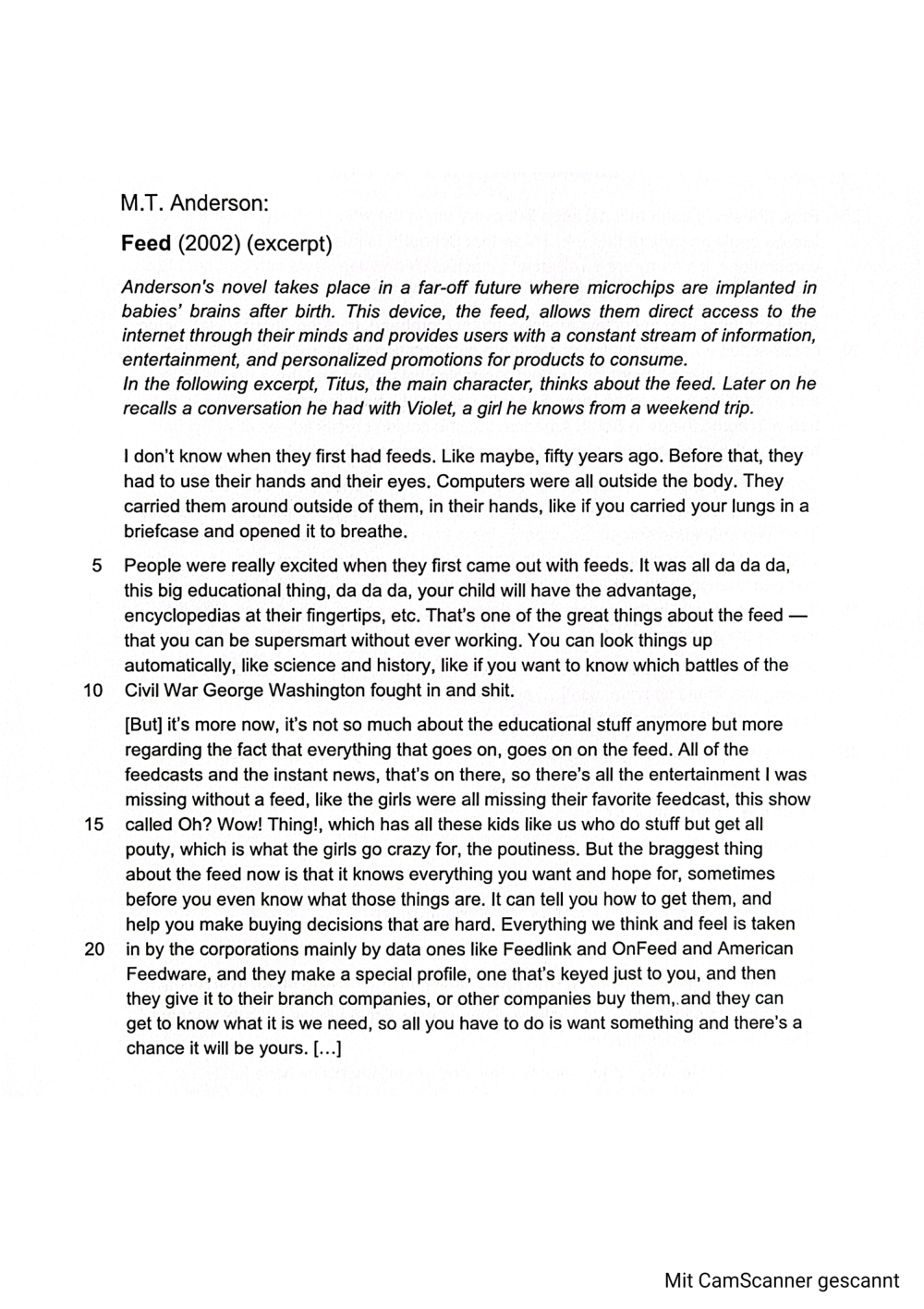 Documento da prova: Summary, Analysis, Composition - Alternative 2