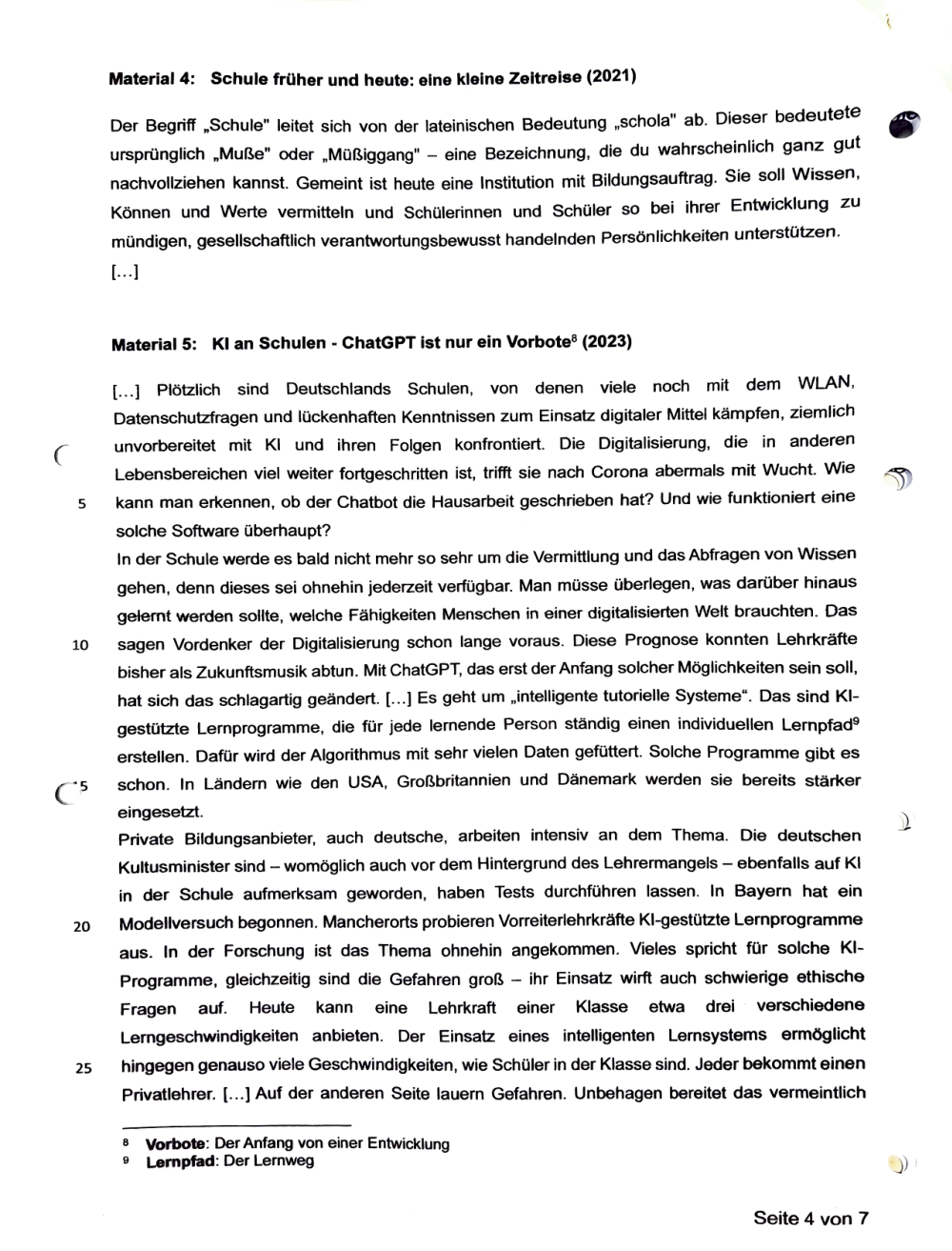 Documento da prova: VORABITUR 2025 - MGS