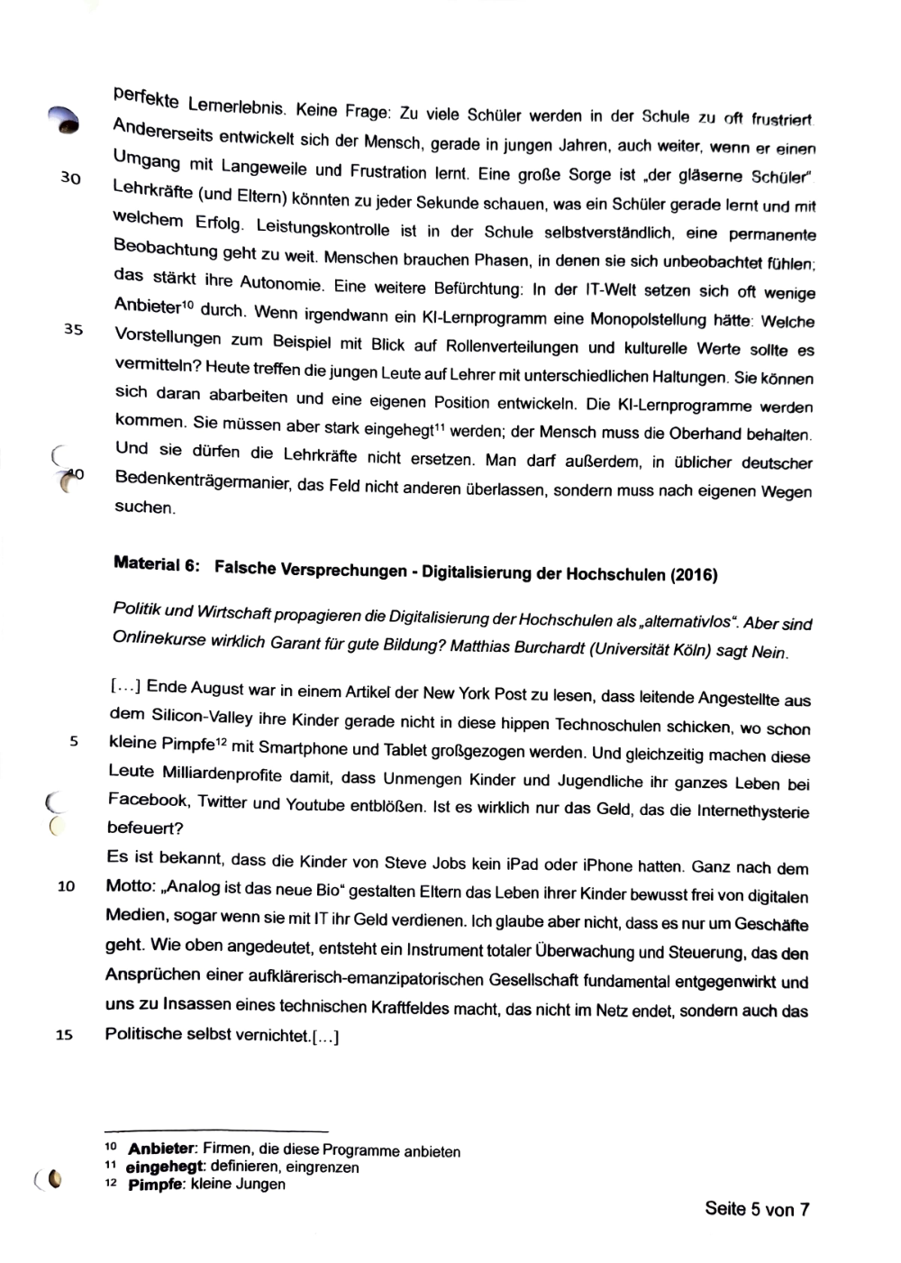Documento da prova: VORABITUR 2025 - MGS