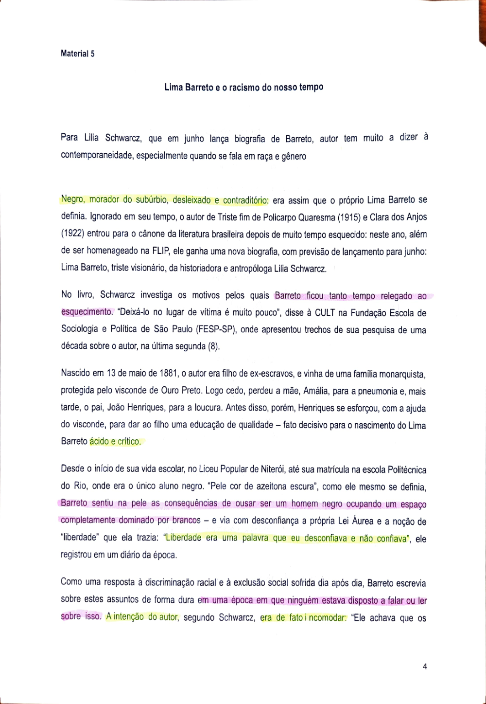 Documento da prova: Pequeno Manual Antirracista (Djamila Ribeiro) - 123B 2025