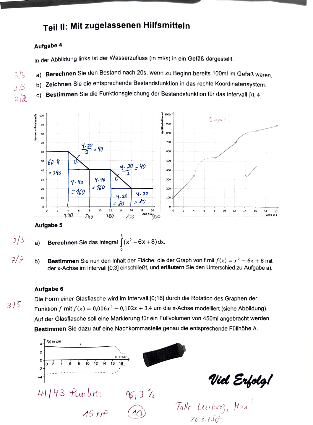 Documento da prova: Analysis (Integralrechnung) - P1 Q2 123B
