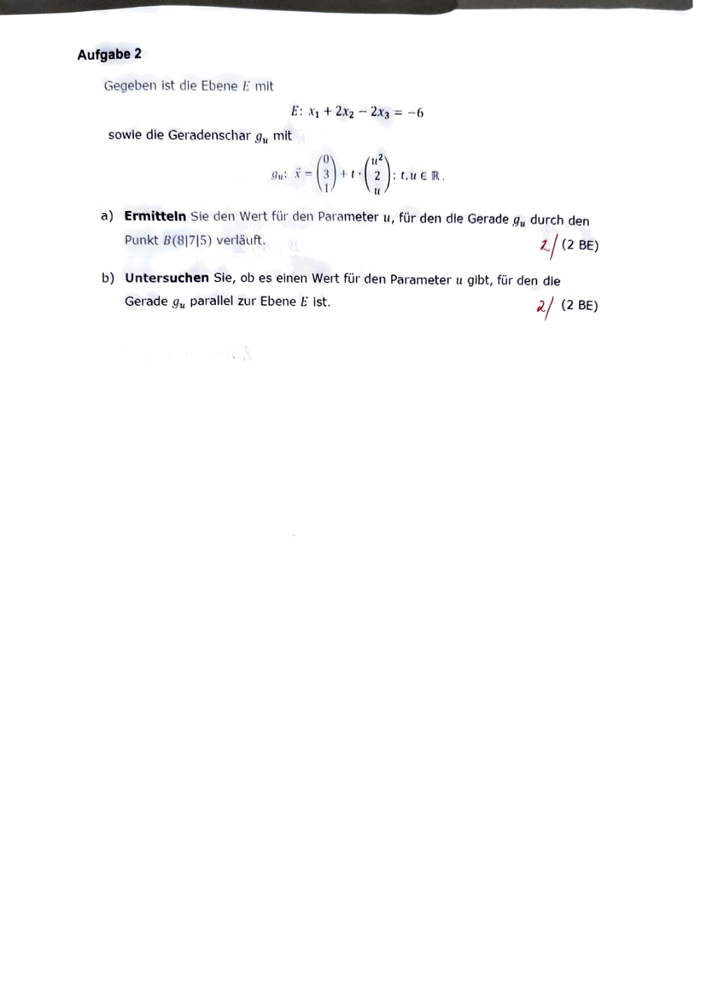 Documento da prova: Analysis + Analytische Geometrie - P2 Q3 131B