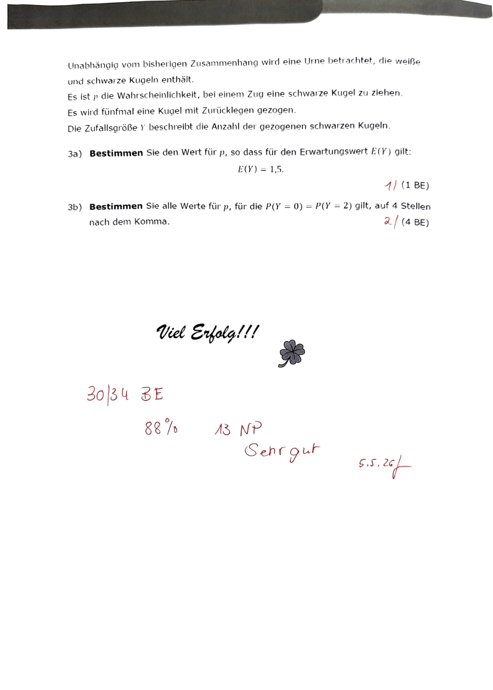 Documento da prova: Analysis + Analytische Geometrie - P2 Q3 131B