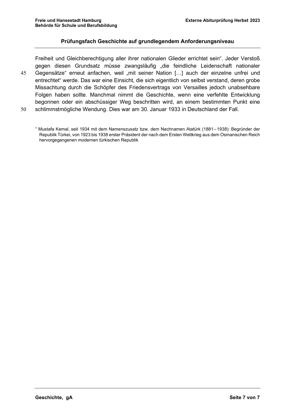 Documento da prova: Externe Abiturprüfung Herbst 2023 - Aufgabe 2