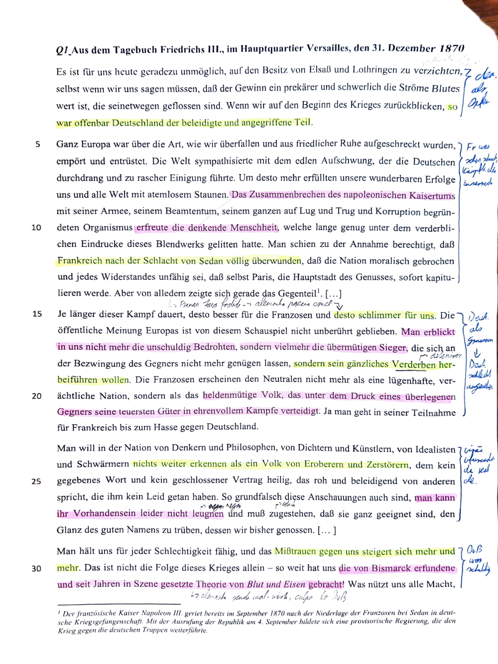 Documento da prova: Reichsgründung und Bismarck-Kritik - 123B 2025