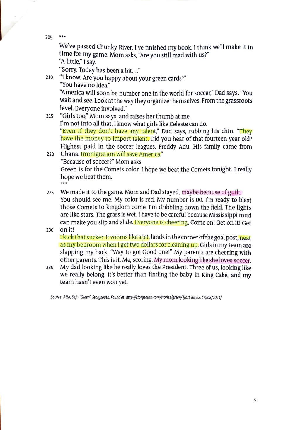 Documento da prova: Grammar, Integration, Immigration - 123B 2025
