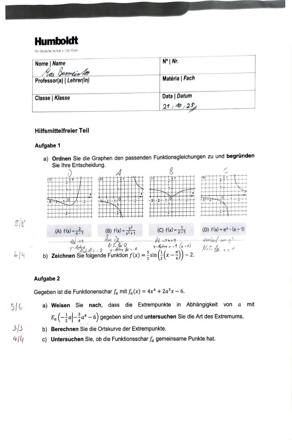 Primeira página de Analysis + Analytische Geometrie - P2 Q2 123B