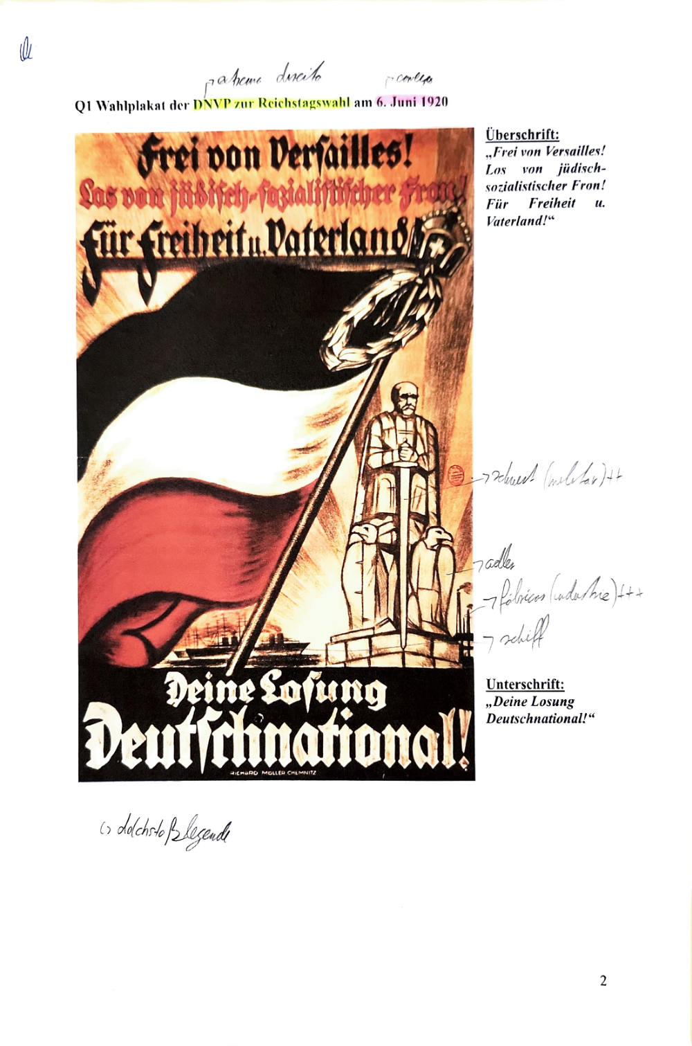 Documento da prova: Weimarer Republik - Q2 123B