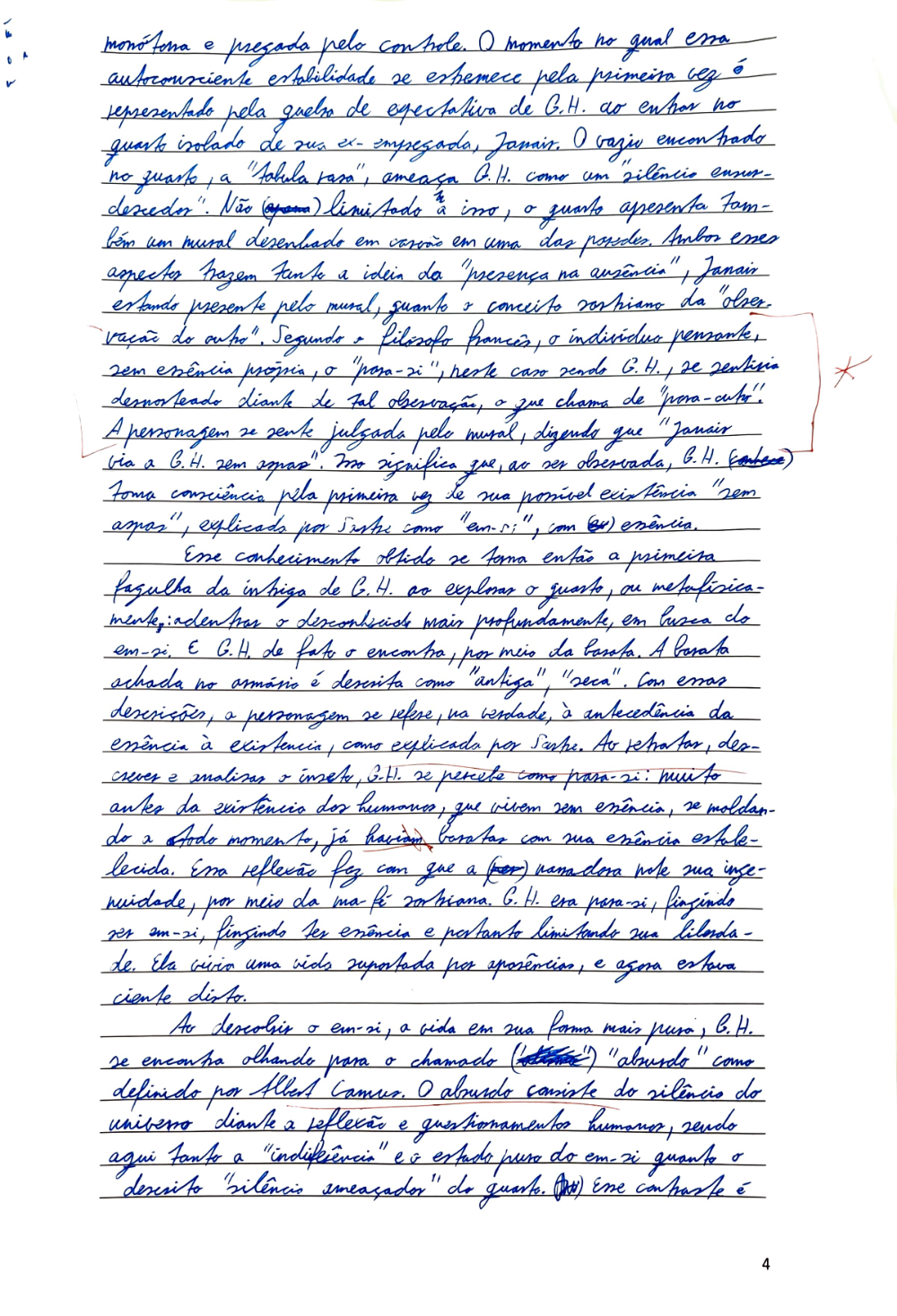 Documento da prova: A Paixão segundo G.H. - P1 Q2 123B