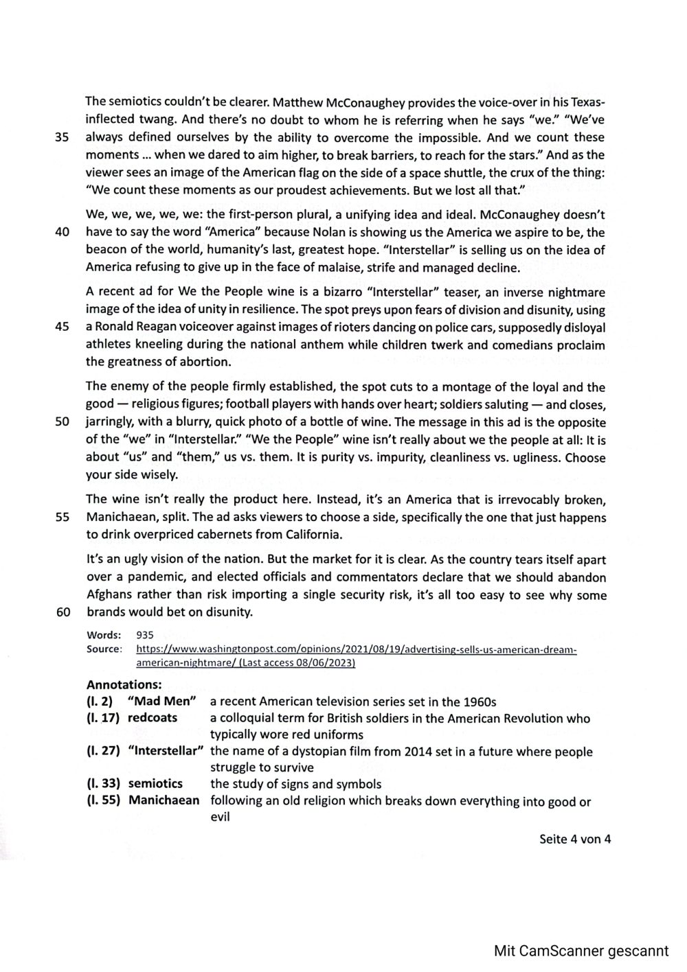 Documento da prova: Summary, Analysis, Composition - Alternative 1